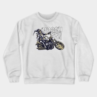 FUN WITCH RIDING MOTORBIKE BROOM HALLOWEEN TSHIRTS Crewneck Sweatshirt